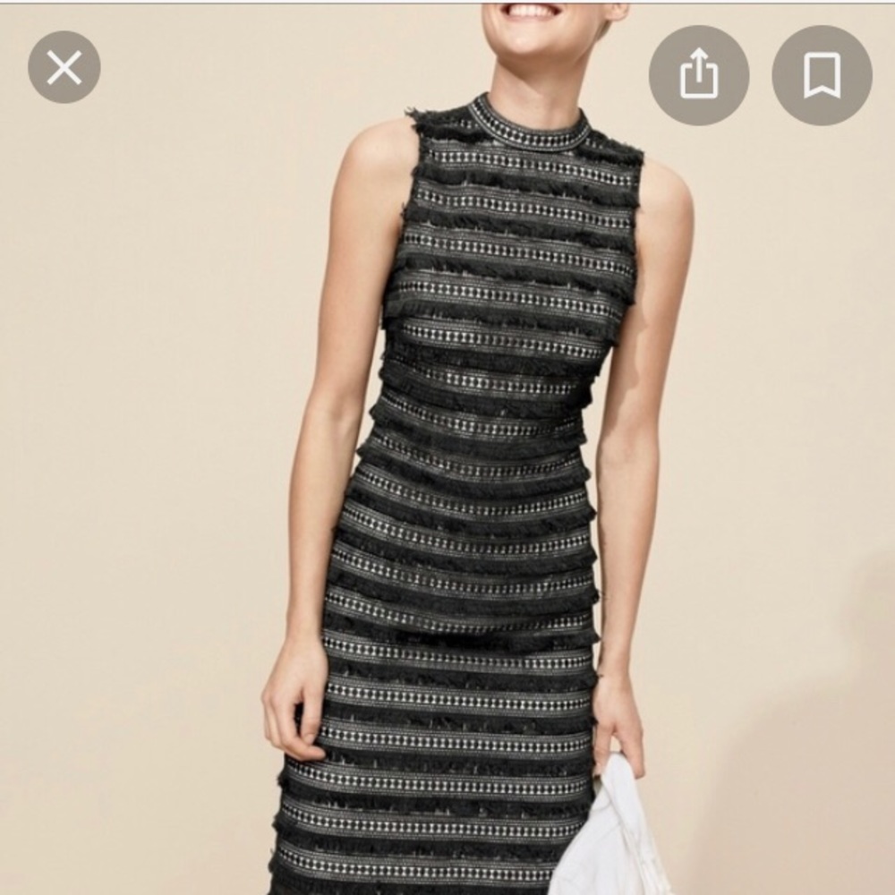 J Crew Black Fringy Lace